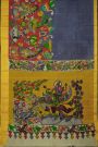 Kalamkari Silk Multi Colour Saree With Diamonds Border