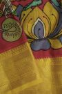 Kalamkari Silk Multi Colour Saree With Diamonds Border