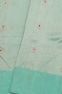 Chanderi Silk Mint Blue Saree With Florals And Buttis Body