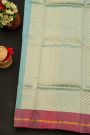 Chanderi Silk Powder Blue Saree With Florals And Buttis Body