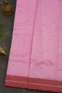Chanderi Silk Pink Saree With Floral Buttis Body