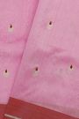 Chanderi Silk Pink Saree With Floral Buttis Body