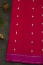 Chanderi Silk Rani Pink Saree With Floral Buttis Body