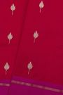 Chanderi Silk Rani Pink Saree With Floral Buttis Body