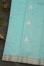 Chanderi Silk Sky Blue Saree With Floral Buttis Body