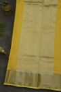 Chanderi Silk Yellow Saree With Kaddi Border
