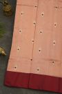 Chanderi Silk Peach Saree With Floral Buttis Body