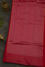 Chanderi Silk Red Saree With Bird Buttis Body