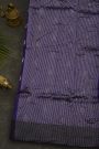 Chanderi Silk Navy Blue Saree With Muniya Buttis Border
