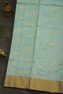 Chanderi Silk Sky Blue Saree With Muniya Buttis Border