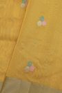 Chanderi Silk Yellow Saree With Kaddi Border