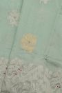 Chanderi Silk Sky Blue Saree With Florals Body