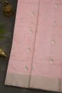 Chanderi Silk Baby Pink Saree With Circle Buttis Body