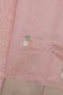 Chanderi Silk Baby Pink Saree With Circle Buttis Body
