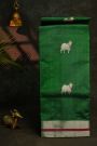 Chanderi Silk Bottle Green Saree With Pichwai Buttis Body