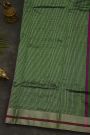 Chanderi Silk Bottle Green Saree With Pichwai Buttis Body