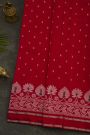 Chanderi Silk Red Saree With Florals And Buttis Body
