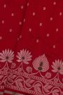 Chanderi Silk Red Saree With Florals And Buttis Body