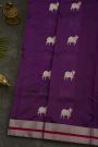 Chanderi Silk Purple Saree With Pichwai Buttis Body