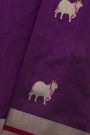 Chanderi Silk Purple Saree With Pichwai Buttis Body