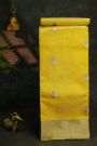 Chanderi Silk Yellow Saree With Circle Buttis Body
