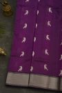 Chanderi Silk Purple Saree With Bird Buttis Body