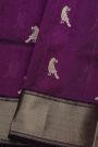 Chanderi Silk Purple Saree With Bird Buttis Body