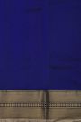 Chanderi Silk Royal Blue Saree With Florals And Cross Lines Border