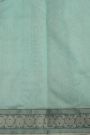 Chanderi Silk Sky Blue Saree With Florals And Leaves Jaal Border