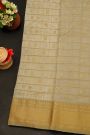 Chanderi Silk Off White Saree With Diamonds In Zari And Florals Border