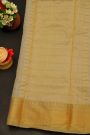 Chanderi Silk Off White Saree With Diamonds In Zari And Florals Border
