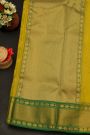Chanderi Silk Mustard Yellow Saree With Rudraksha Buttis Body