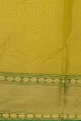 Chanderi Silk Mustard Yellow Saree With Rudraksha Buttis Body