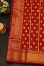 Chanderi Silk Red Saree With Diamonds And Florals In Zari Border