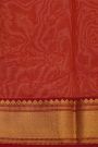 Chanderi Silk Red Saree With Diamonds And Florals In Zari Border