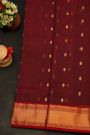 Chanderi Silk Maroon Saree With Florals And Buttis Body