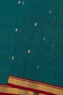 Chanderi Silk Teal Green Saree With Contrast Kaddi Border