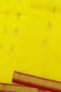 Chanderi Silk Yellow Saree With Contrast Kaddi Border