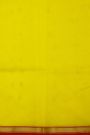 Chanderi Silk Yellow Saree With Contrast Kaddi Border