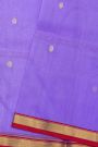 Chanderi Silk Lavender Saree With Contrast Kaddi Border