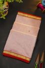 Chanderi Silk Baby Pink Saree With Kaddi Border