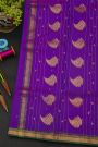 Chanderi Silk Purple Saree With Kaddi Border