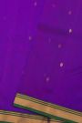 Chanderi Silk Purple Saree With Kaddi Border