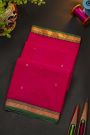 Chanderi Silk Rani Pink Saree With Kaddi Border