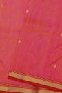 Chanderi Silk Peach Pink Saree With Kaddi Border