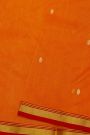 Chanderi Silk Orange Saree With Contrast Kaddi Border