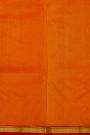 Chanderi Silk Orange Saree With Contrast Kaddi Border