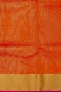 Chanderi Sico Orange Saree With Contrast Kaddi Border