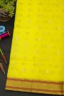 Chanderi Sico Yellow Saree With Gap Motifs Border