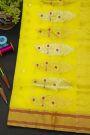 Chanderi Sico Yellow Saree With Gap Motifs Border